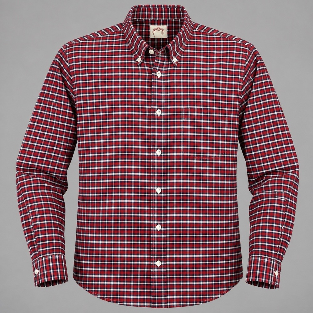 Brooks Brothers Red Fleece Button Down Shirt Men's XL Black Red White Check